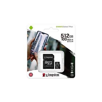 Kingston SDCS2/512GB Canvas Select Plus SDXC Class10 UHS-I microSD Hafýza Kartý