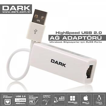 Dark DK-NT-U2LAN USB 2.0  to RJ454 10/100 Ethernet USB Ethernet Að Adaptörü