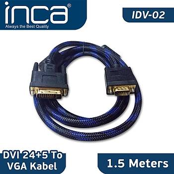 Inca IDV-02 1.5 Mt DVI 24+5 to HDMI Erkek-Erkek Görüntü Kablosu