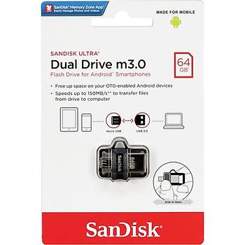 Sandisk SDDD3-064G-G46 64 GB Ultra Dual Drive USB 3.1 Flash Bellek