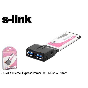 S-Link SL-3EX1 2 Port USB 3.0 PCMCI Express Kart