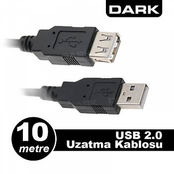 Dark DK-CB-USB2EXTL1000 10 Mt USB 2.0 to USB 2.0 Erkek-Diþi USB 2.0 Uzatma Kablosu