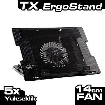 Tx TXACNBERGST Ergostand 9-17 inch 14cm Mavi Led Fan 5X Yüksek Ayarlý 2xUSB Notebook Soðutucu