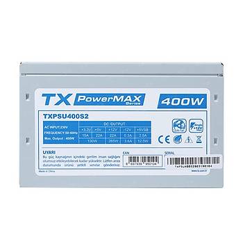 Tx TXPSU400S2 400W PowerMax Serisi 12cm Fanlý Güç Kaynaðý