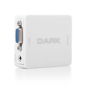 Dark DK-HD-AVGAXHDMI Analog VGA SES to HDMI Dijital Diþi-Diþi Aktif Dönüþtürücü Beyaz Adaptör
