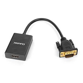Dark DK-HD-AVGAXHDMI2 Analog VGA Ses Dijital to HDMI Erkek-Diþi Aktif Dönüþtürücü Adaptör