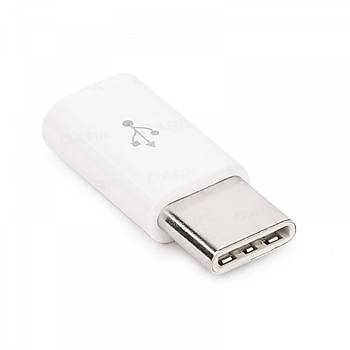Dark DK-AC-U31XMICROW USB 3.1 Type C to micro USB 2.0 Erkek-Diþi Beyaz Dönüþtürücü Adaptör