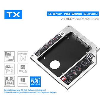Tx TXACED9 9.5 mm 2.5 inch HDD  Notebook Yuva Dönüþtürücü