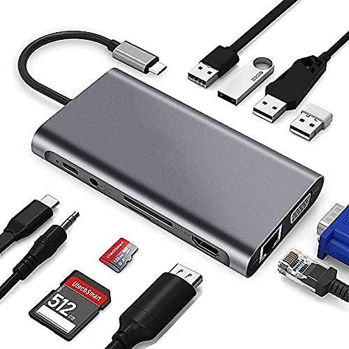Codegen CDG-CNV49 USB Type C to VGA HDMI 4 Port USB 3.0 RJ45 Dock Station