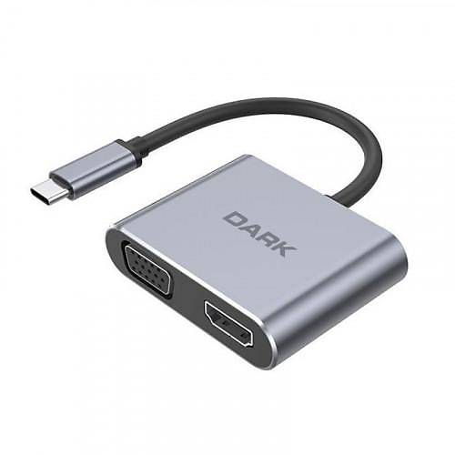 Dark DK-AC-U31XMST USB 3.1 Type C to VGA HDMI Erkek-Dişi MST USB Ekran Kartı