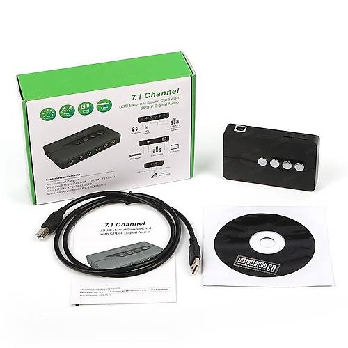 Dark DK-AC-USCP7 7.1 Analog Optik 2 Kanal Profesyonel Windows MAC USB Ses Kart
