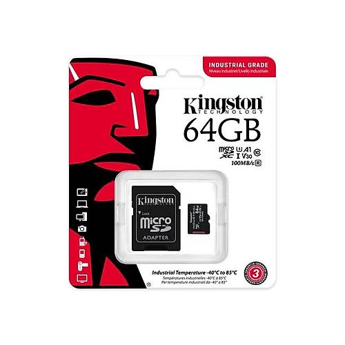 Kingston SDCIT2/64GB 64 GB SDXC Class 10 UHS-I V30 End�striyel microSD Kart