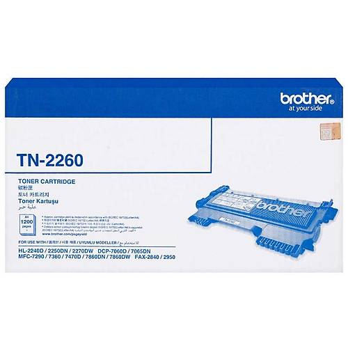 Brother TN-2260 1.200 Sayfal�k Siyah Orijinal Lazer Toner