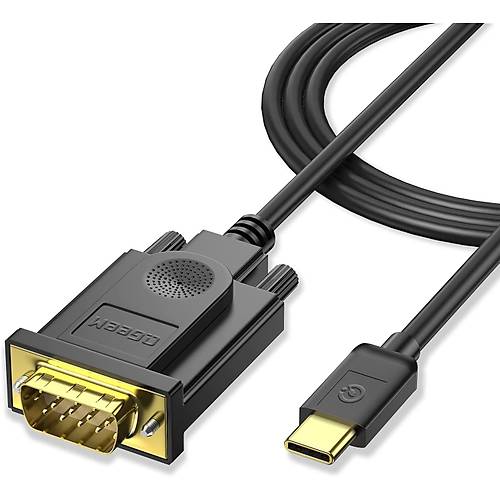 Qgeem QG-UA17 1.8 Mt USB Type C to VGA Erkek-Erkek D�n��t�r�c� Kablo