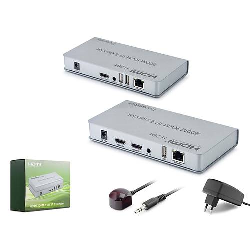 Hadron HDX1424 200 Mt HDM� to RJ45 IP 4K H264 Loop Out IR 1080p 60Hz HDM� Mesafe Uzat�c�