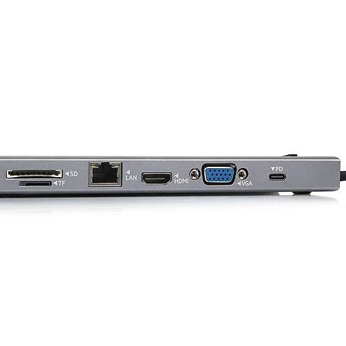 Dark DK-AC-U31X35 USB 3.1 Type C to 10 in 1 HDMI VGA RJ45 3xUSB 3.0 TF SD Kart Kulaklk Dock Station
