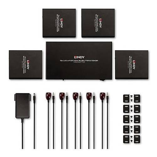 Lindy LIN-38262 70 Mt 4 Port HDMI 4K 60Hz HDMI Mesafa Uzat�c�s�