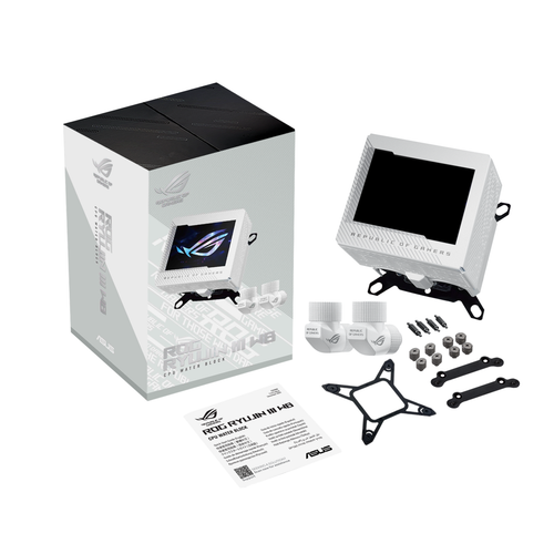 Asus ROG RYUJIN III WB 3.5inch LCD Ekran 12cm VRM Fanl AMD-INTEL Beyaz Sv Soutmal lemci Fan