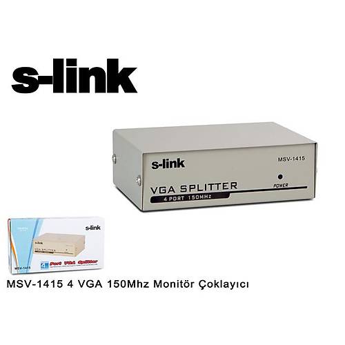 S-Link MSV-1415 4 Port 1 PC 4 Monit�r 150MHZ VGA G�r�nt� �oklay�c�