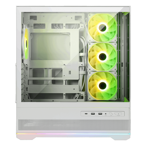 Msi MAG PANO 110R PZ WHITE PSU YOK 4x12cm ARGB Fanl� Beyaz ATX Panoromik Oyuncu Kasas�