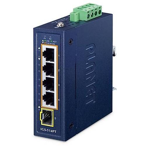 Planet PL-IGS-514PT 4 Port Gigabit 1 Port SFP PoE+ Industrial Ethernet Switch