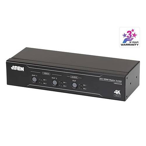 Aten VM0202HB 2 Port Giri� 2 Port ��k�� True 4K Audio HDMI Matrix  Switch