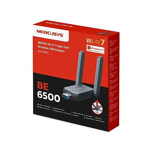 Tp-Link Mercusys MA37BEH BE6500 Dual Band 2 Antenli Wi-Fi 7 Usb Kablosuz A� Adapt�r�