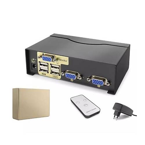 Hadron HDX1380 2 Port Giri� 1 Port ��k�� VGA Kumandal� Kwm Switch