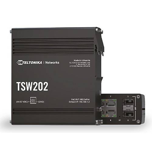 Teltonika TE-TSW2020003008 POrt Gigabit PoE+ 2 Port SFP 7-57VDC 240W Y�netilebilir End�striyel Switch