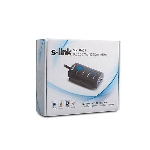 S-Link SL-SATA35 USB 2.0 to SATA + IDE DATA Dönüştürücü Adaptör
