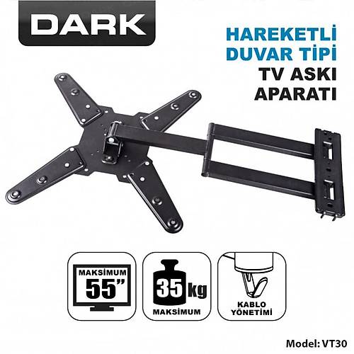 Dark DK-AC-VT30 VT30 23 - 55 inch Hareketli Katlanabilir Duvar Tipi TV Ask Aparat