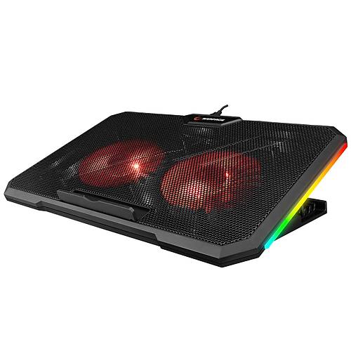 Addison AD-RC12 Rampage CLAW 15-17 inch Siyah 2 RGB Fan 2 USB 4 Kademe Ayarl� Notebook So�utucu