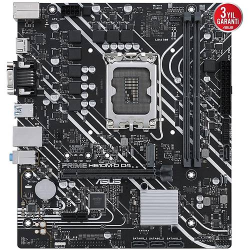 Asus PRIME H610M-D Sc-1700 H610 DDR5 5600Mhz M.2 ASUS 5X PROTECTION III mATX INTEL Anakart