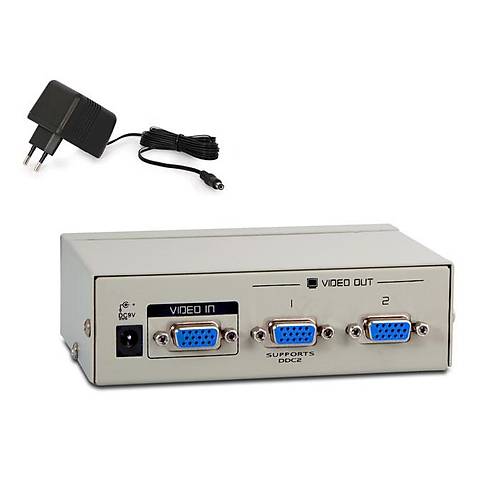 S-Link SL-2502 2 Port 1 PC 2 Monitr 250MHZ VGA Grnt oklayc