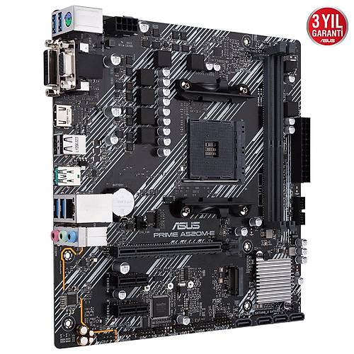 Asus PRIME A520M-E Sc-AM4 A520 DDR4 4600(OC) M2 mATX Amd Anakart