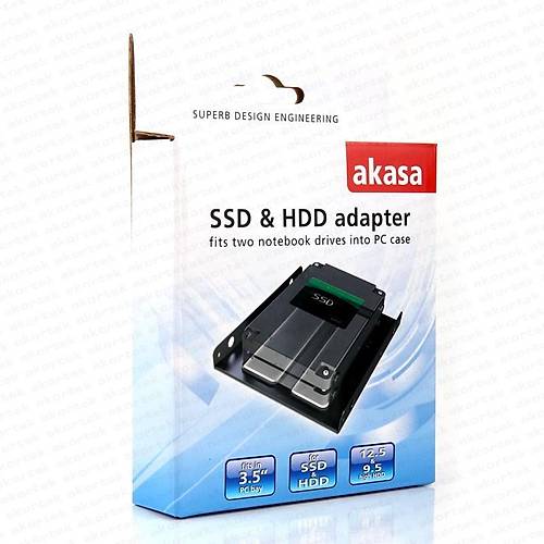 Akasa AK-HDA-03 2x2.5 inch 2 Yuvalı Yuvalı 3.5  SSD HDD Dönüştürücü Aparatı