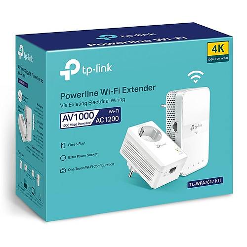 Tp-Link TL-WPA7617 KIT AV1000 1 Port Gigabit LAN Dual Bant  Passthrough Powerline