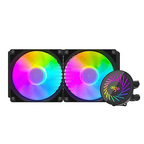 Aigo DCS240 240mm 2x12cm ARGB Fanl� AMD-INTEL AM5-1700 Uyumlu S�v� So�utma Sistemi