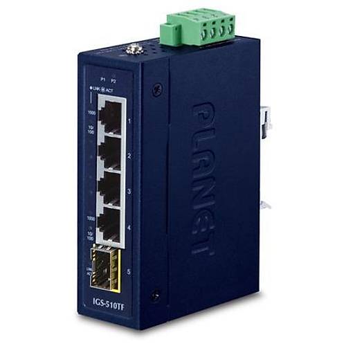 Planet PL-IGS-510TF 4 Port Gigabit 1 Port SFP Endstriyel Switch