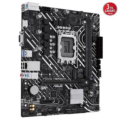 Asus PRIME H610M-K Sc-1700 H610 DDR5 5600Mhz M.2 SATA mATX INTEL Anakart
