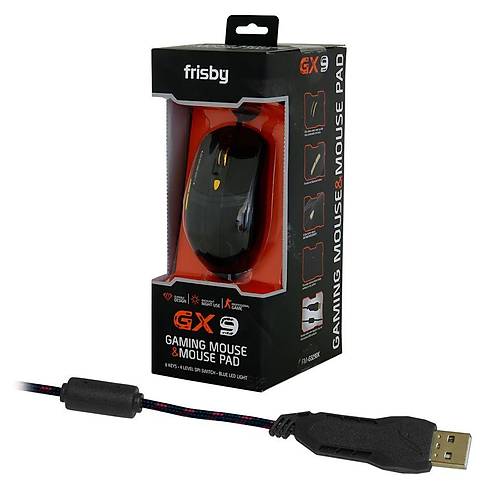 Frisby FM-G3290K GX9 USB 3200Dpi 6 Tu�lu Programlanabilir Kablolu Mouse Ve Mouse Pad