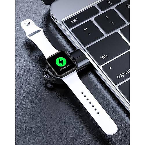 Codegen Apple Watch 1 2 3 4 5 6 7 SE Uyumlu QI Manyetik Stand Siyah arj Cihaz