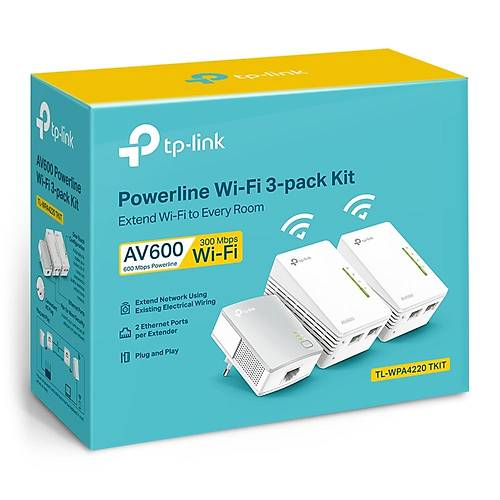 Tp-Link TL-WPA4220TKIT 3 Port 10/100Mbps 300Mbps AV600 WiFi Powerline