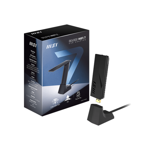 Msi BE6500 WIFI 7 USB ADAPTER USB BE6500 Kablosuz A� Adapt�r�