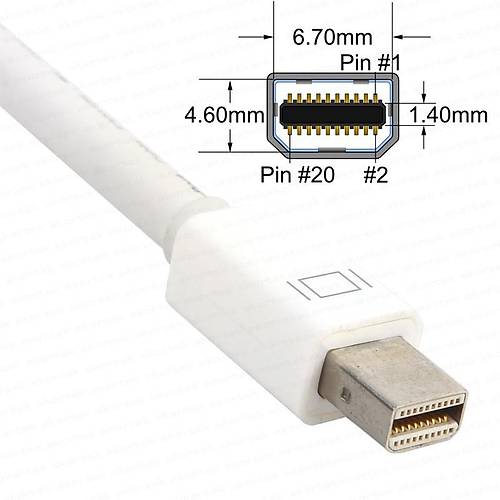 Dark DK-HD-AMDPXVGA mini DISPLAY PORT to VGA Aktif Erkek-Dii Dntrc Beyaz Adaptr