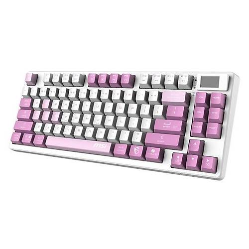 Msi FORGE GK600 TKL W VIOLET TR Q TR Mekanik LCD Ekran Hot-Swappable Switch Kablsouz Klavye