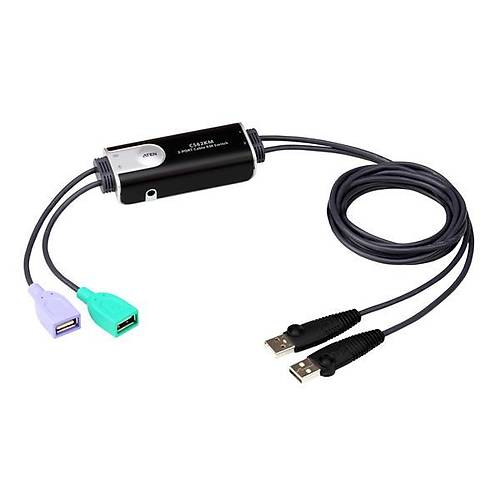 Aten CS62KM 2 Port USB Boundless Cablo KVM Switch Kablosu