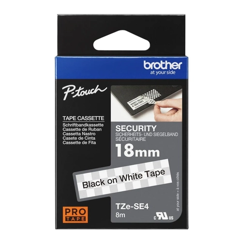 Brother P-Touch TZE-SE4 18mm 8Mt z Brakan Gvenlik Etiketi