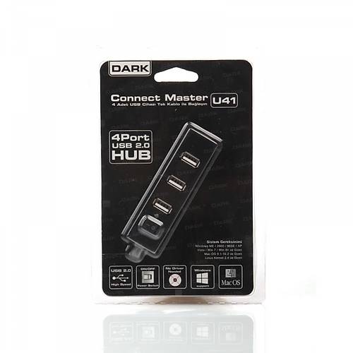 Dark DK-AC-USB241 USB 2.0 to 4 Port USB 2.0 Ama Kapama Butonlu USB 2.0 okyac Hub