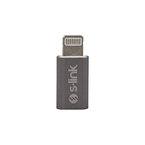 S-Link SL-TA10 microUSB 5 pin to Lightning Dii Erkek Metal Gvde Dntrc Adaptr